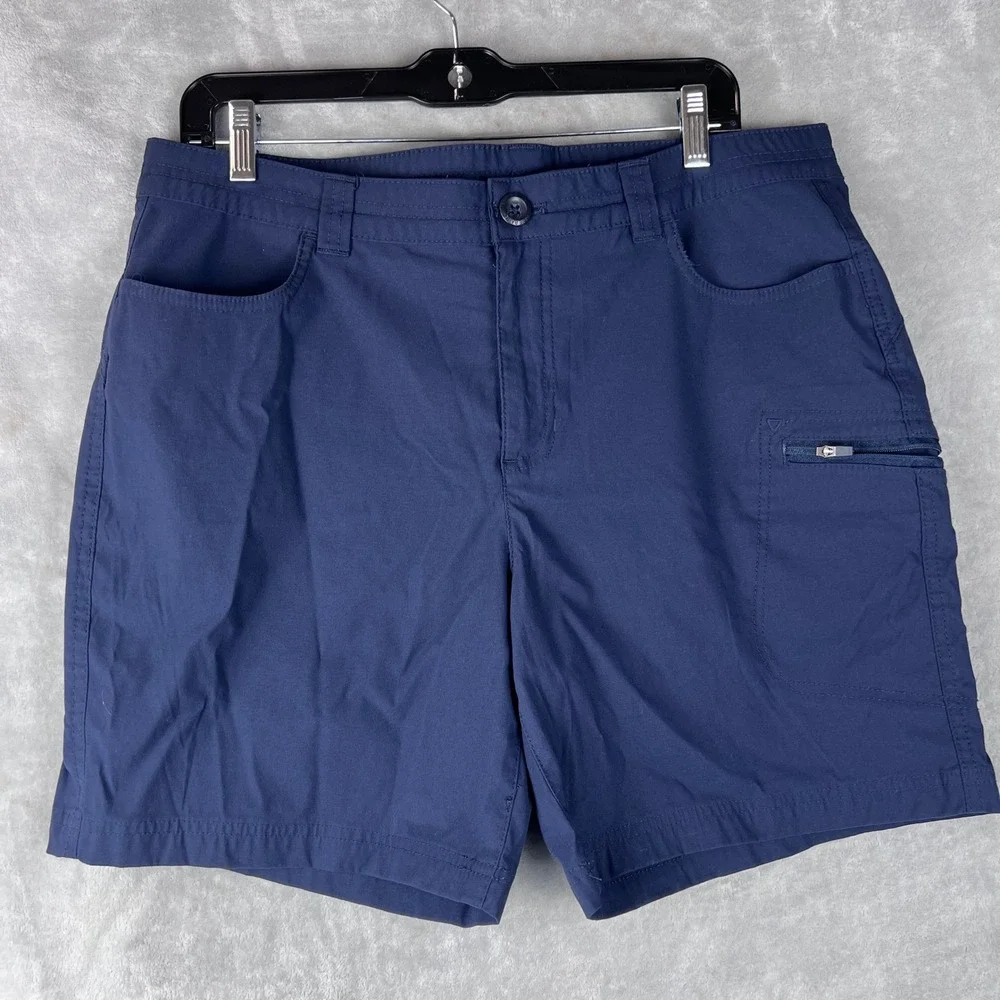 Eddie BauerShorts Womens 14 Navy Blue Hiking Cargo Stretch Outdoor - Picture 5 of 10